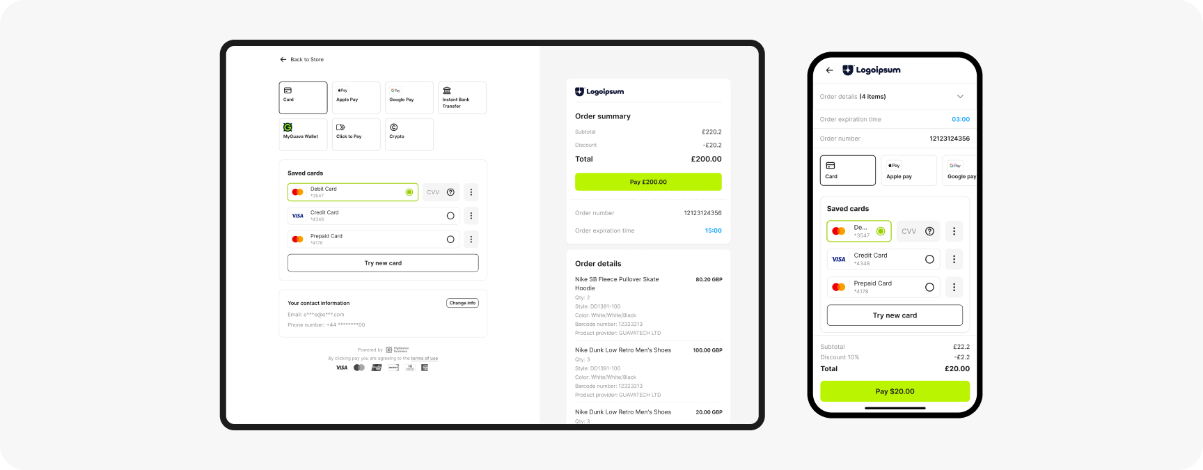 Customizable checkout interface