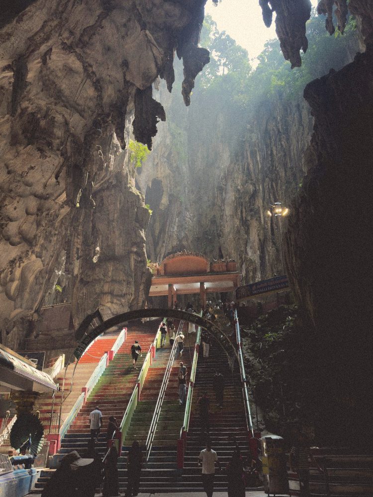 Rainbow stairs at Batu Caves