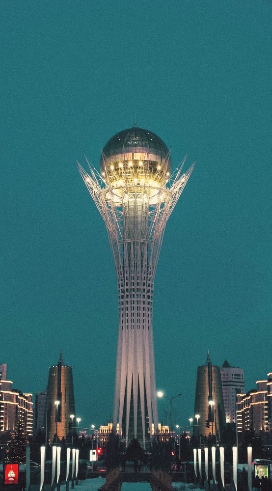 Bayterek tower at dusk, Astana