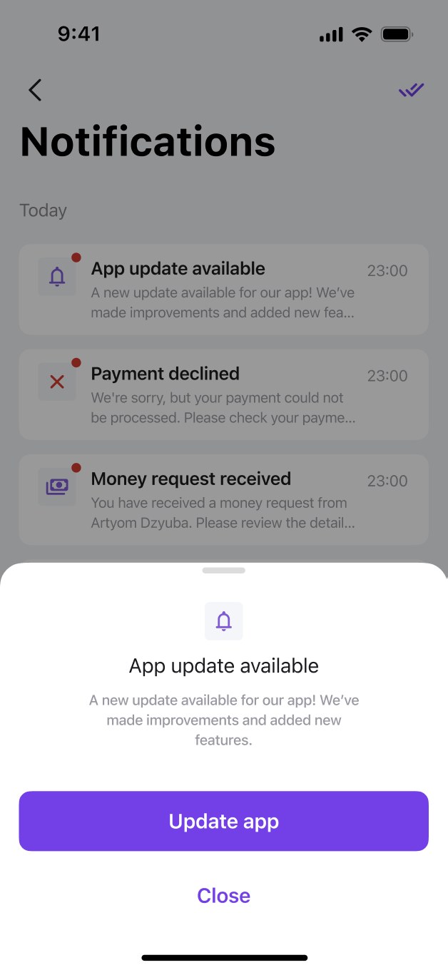 Remiton: App update sheet
