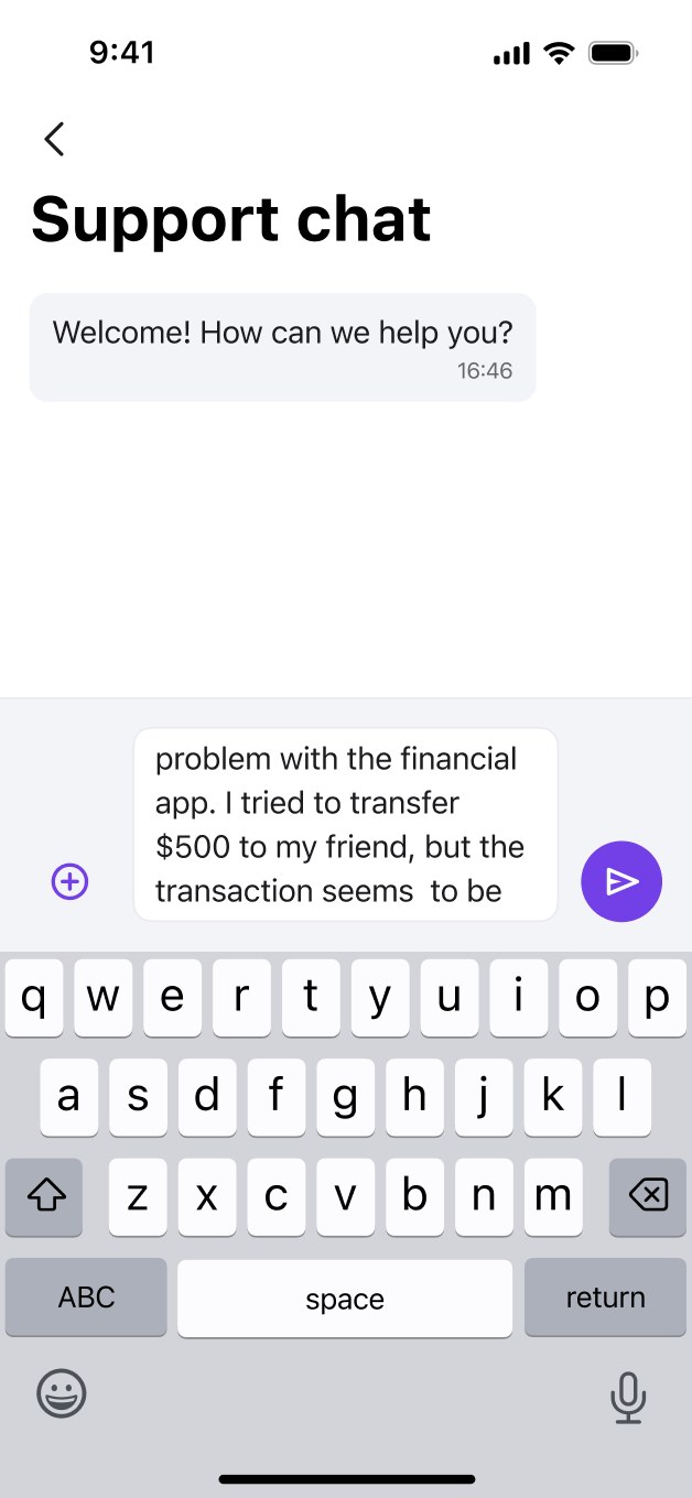 Remiton: Support chat, typing