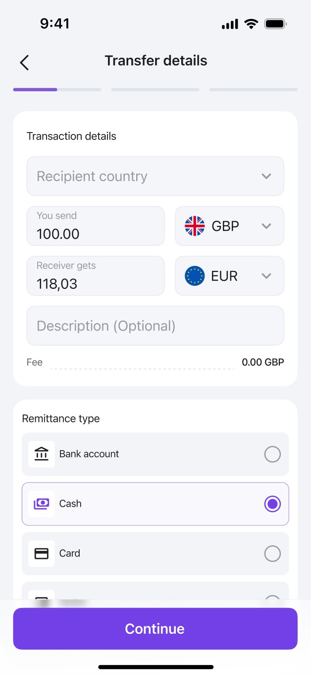 Remiton: sending money in three steps