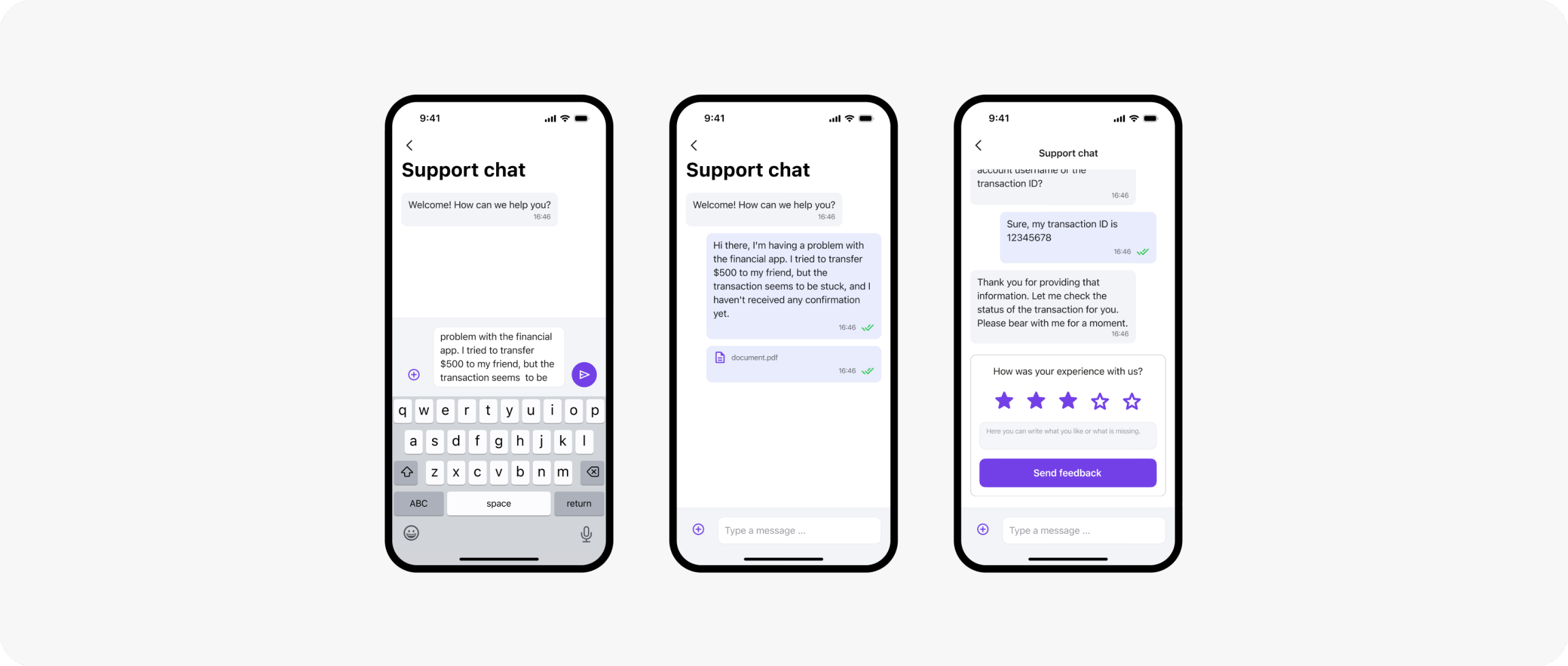 Integrated support chat interface